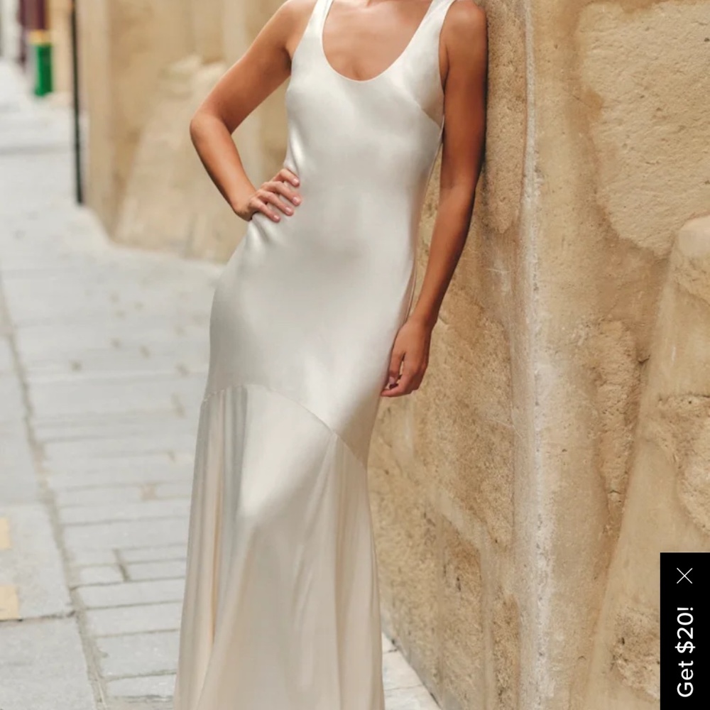 Lulus Love All of Me Champagne Satin Maxi Dress